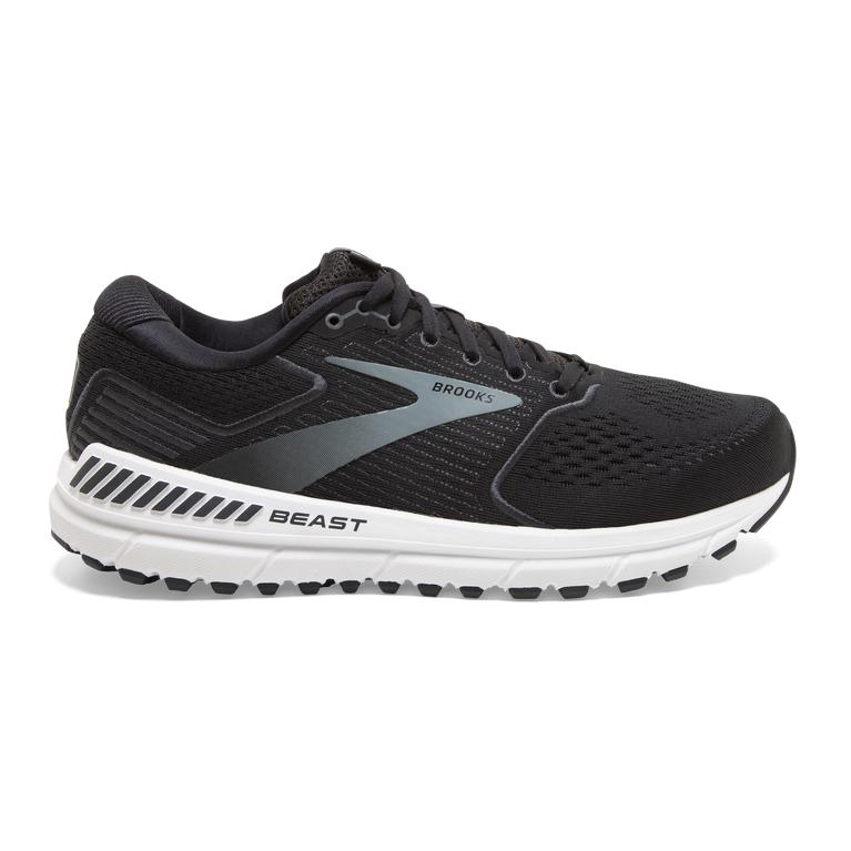 Brooks Beast '20 Road Running Shoes - Men's - Black/Ebony/Grey/Charcoal (03154-VFCO)